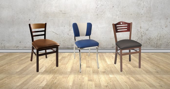 Metal Wood-Grain Chair